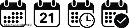 Calendar Icon collection. Set of calendar symbols. Meeting Deadlines icon. Time management .Appointment schedule flat icon icon