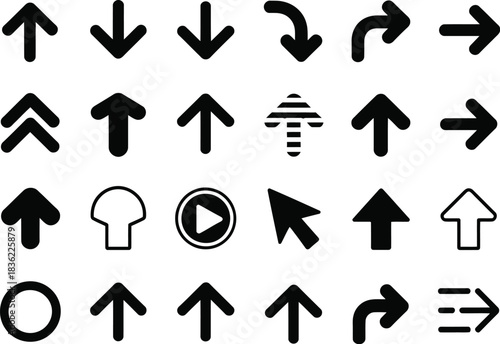 Black arrow vector icon pack
