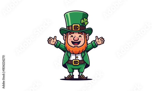 Festive Leprechaun Character Illustration for St