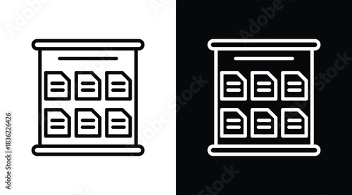 kanban Two-tone version in black and white background