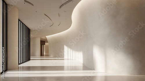 Cloud dancer modern architecture interior design corridor hallway with minimalist style look colour of the year 2026