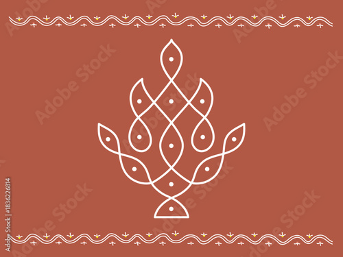 Traditional Indian Fire Pattern (Agni). Festive Diwali Background, Ornate Mandala for Greeting Card, Poster, and Packaging Design. Vector Illustration.