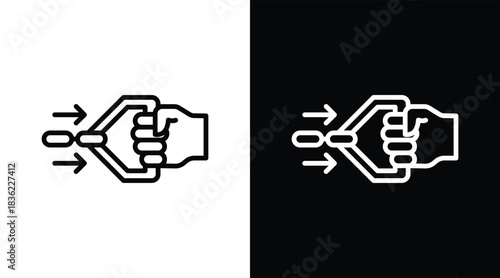 pull Two-tone version in black and white background