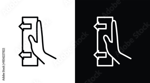 push Two-tone version in black and white background