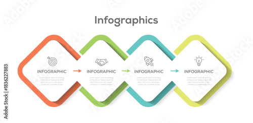 Modern business Infographic design template. Creative concept with 4 steps or option.