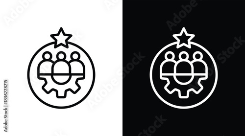 team Two-tone version in black and white background