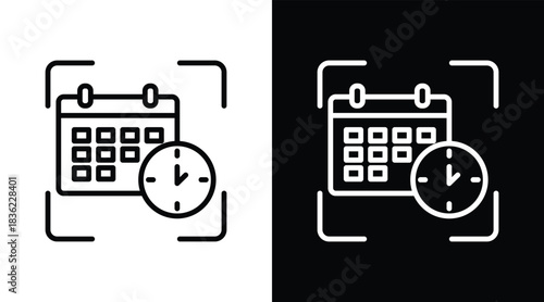 time Two-tone version in black and white background