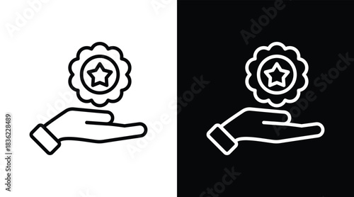 value Two-tone version in black and white background