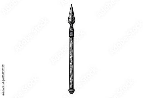 Vintage engraved illustration of a javelin — stock vector.