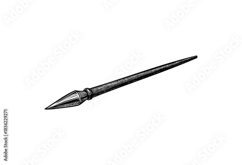 Vintage engraved illustration of a javelin — stock vector.