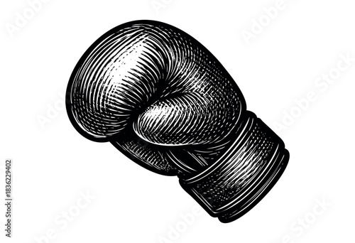 Vintage engraved illustration of a boxing glove — stock vector.