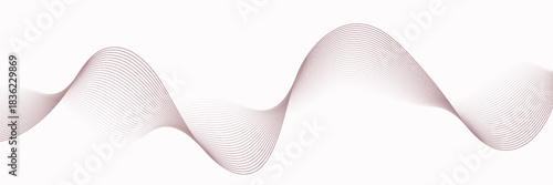 Red stripes on a white background. Creative line art. Red waves with lines. Curved wavy line, smooth stripe. suit for bussines, banners