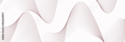 Red stripes on a white background. Creative line art. Red waves with lines. Curved wavy line, smooth stripe. simple design, website