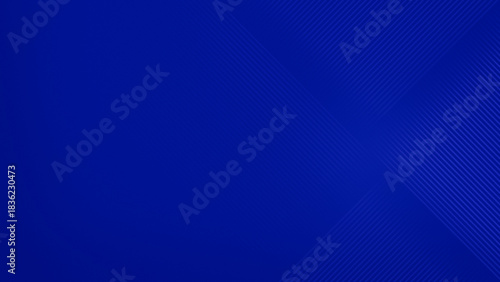 Geometric, graphic and tilted fading blue lines on dark blue background. Abstract high resolution full frame background with copy space.
