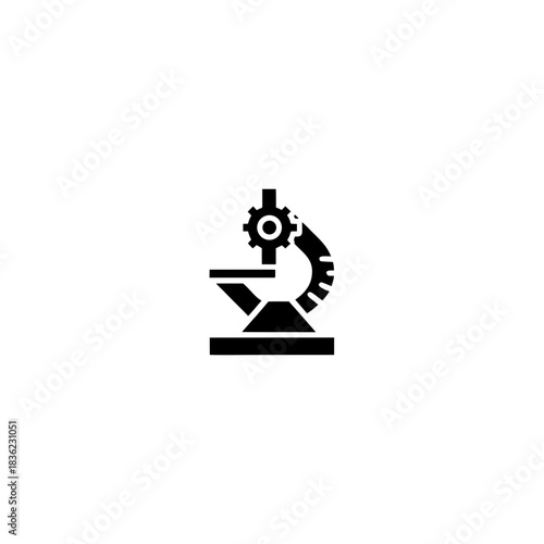 Wallpaper Mural Illustration of a black microscope with a gear on top part on transparent background Torontodigital.ca