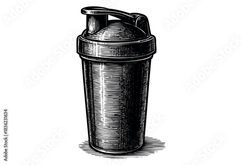 Vintage engraved illustration of a shaker cup — stock vector.
