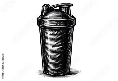 Vintage engraved illustration of a shaker cup — stock vector.