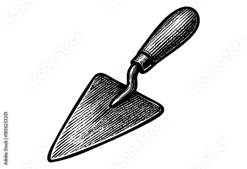 Vintage engraved illustration of a trowel — stock vector.