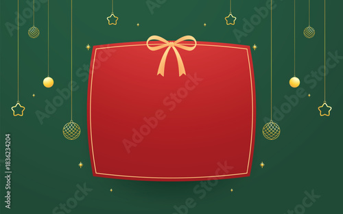 Christmas label. Festive Christmas text box vector. Perfect for seasonal messages or text and greetings.