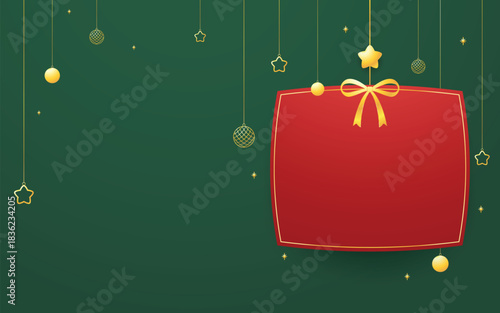 Christmas label. Festive Christmas text box vector. Perfect for seasonal messages or text and greetings.