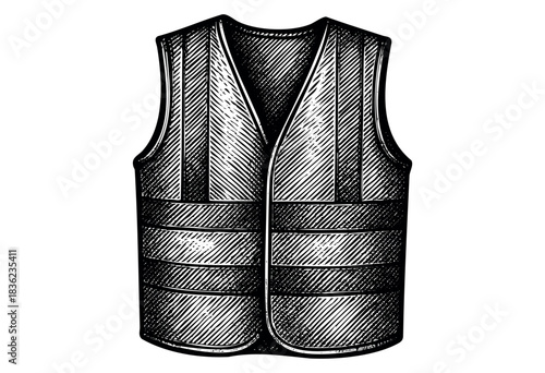 Vintage engraved illustration of a safety vest — stock vector.