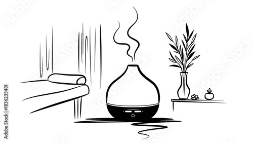 Aromatherapy diffuser in treatment room 