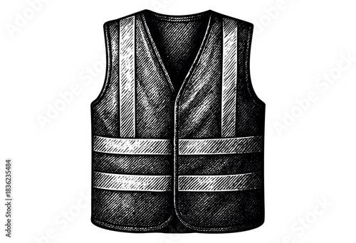 Vintage engraved illustration of a safety vest — stock vector.