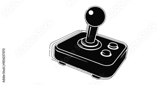 Retro arcade joystick with buttons for classic video game entertainment