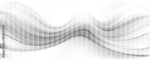 Modern white colored wavy gradient. Aesthetic ribbed fractal glass effect in color of 2026. Futuristic distortion. Ribbed glass blur template. Vector illustration