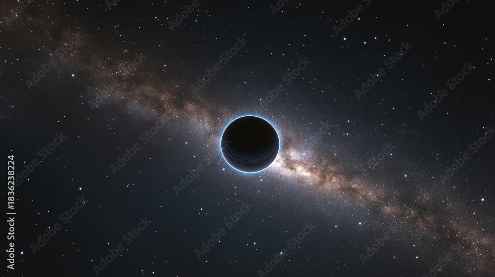 Fototapeta premium Stunning View of a Black Hole Surrounded by Galaxies and Stars in the Universe