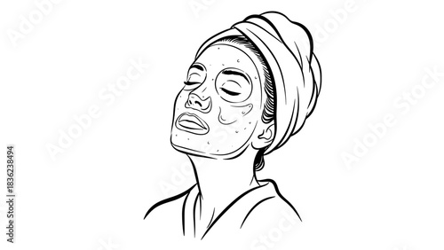 Woman relaxing with cooling gel mask 