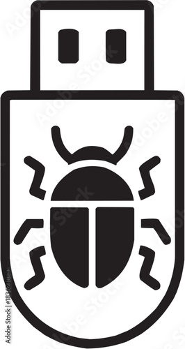 Code bug alert icon set. Vector glyph pictograms of document, bug, error symbol, software glitch, debugging mark black silhouette