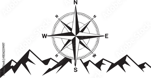 Compass direction icon set. Vector glyph pictograms of cardinal points, N S E W, navigation symbol, travel guide, orientation mark black silhouette