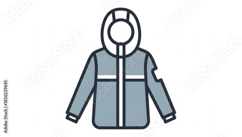 Buy stylish hooded jacket with rip vector illustration for fashion and outdoor apparel design needs now