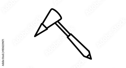 Otoscope line art icon used for ear examination in medical diagnostics