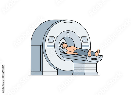 Patient Lying Inside an Mri Machine On A Table During A Medical Scan With Detailed Equipment And Soft Lighting In A Modern Healthcare Facility