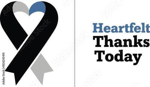 Heartfelt thanks today ribbon expressing gratitude and support with a symbolic gesture