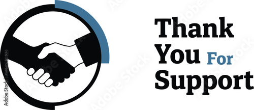 Gratitude handshake icon thank you for support text business appreciation partnership and recognition