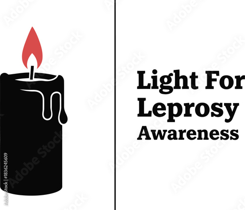 Light for leprosy awareness black candle symbolizing hope and support for world leprosy day