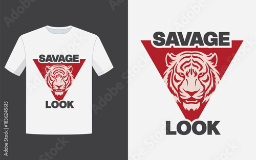 Savage Look - Tiger Graphic T-Shirt Design