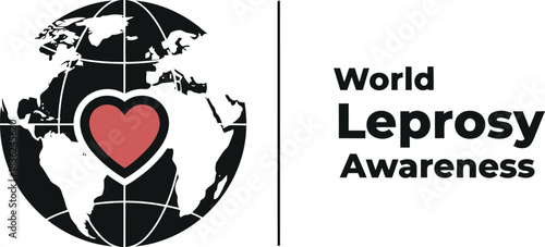 World leprosy awareness day global health heart symbol medical charity support compassion
