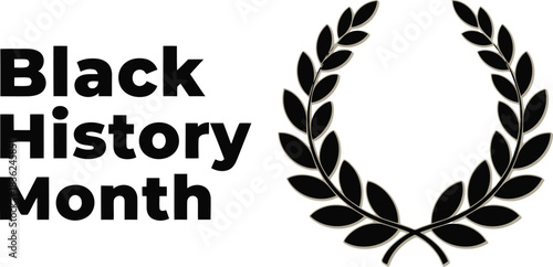 Black history month laurel wreath celebration honoring heritage and achievement