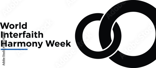 World interfaith harmony week logo interlocking circles symbolizing unity diversity and peace
