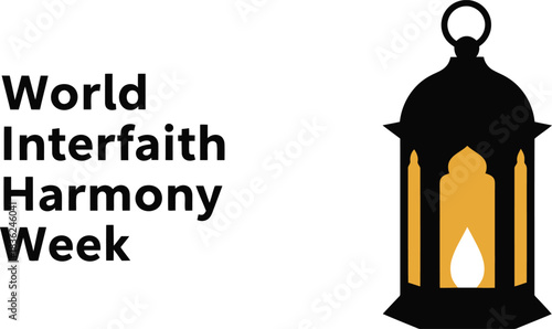 World interfaith harmony week lantern illustration unity peace and understanding between religions