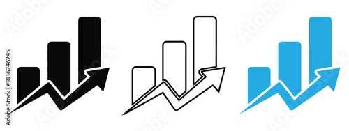 See your business grow with this upward trending financial chart, a modern symbol of success and investment, perfect for finance and marketing materials