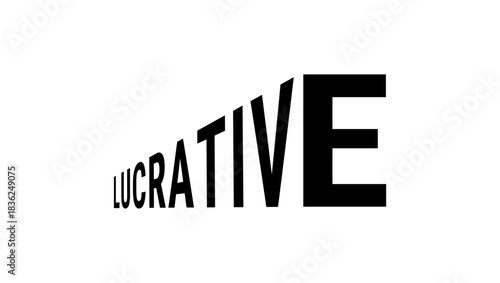 Lucrative inscription, black isolated silhouette