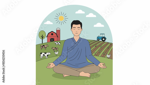 Meditating Person in Outdoor Quiet Moment.