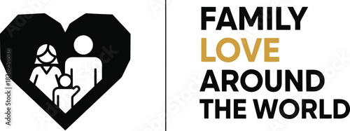 Family love around the world heart logo global connection unity care support togetherness international family day