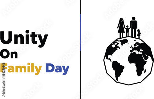 Unity on family day diverse family silhouettes on globe global connection love togetherness celebration