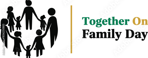 Together on family day diverse silhouette circle of people holding hands celebrating unity and connection
